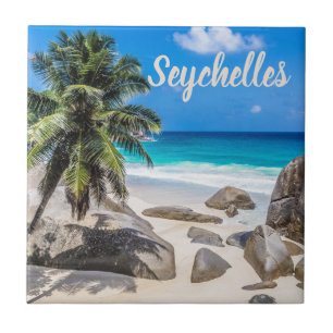 Mahe Seychelles Carana Beach gift Tile