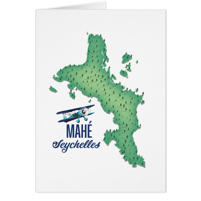 Mahé, Seychelles Carte Vintage (Devant)