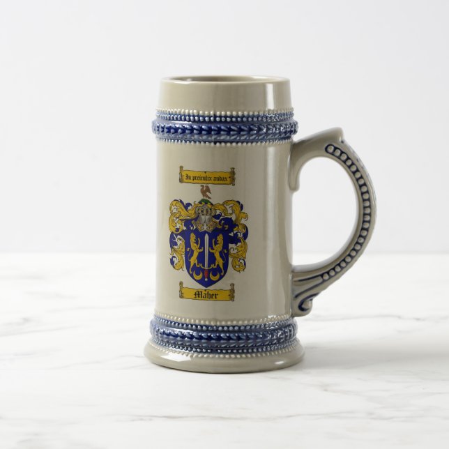 Maher Coat of Arms Stein / Maher Crest Stein (Right)