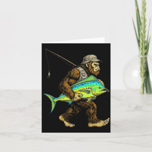 Mahi-Mahi Bigfoot Fisherman r Fishing Sasquatch Card