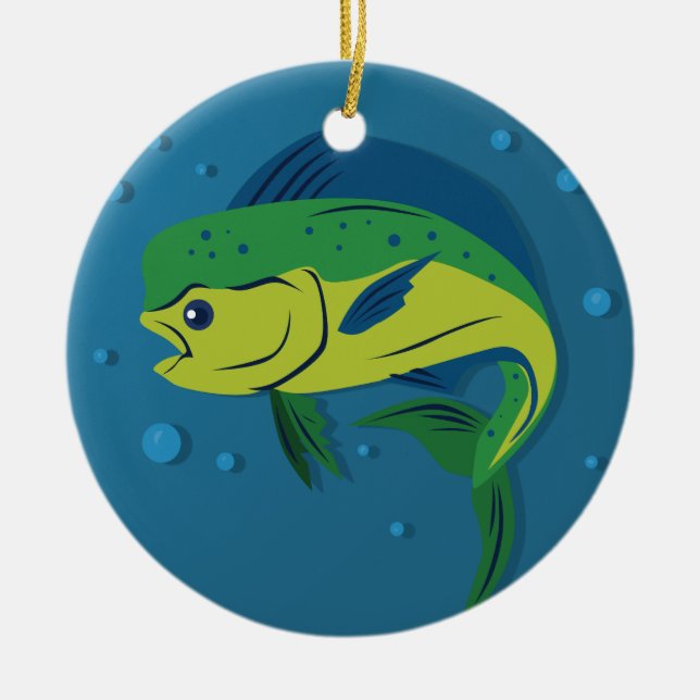 Mahi Mahi Ceramic Ornament (Front)