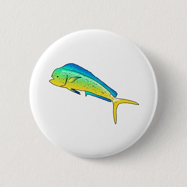 Mahi mahi (daurade tropicale coryphène) 2 inch round button (Front)