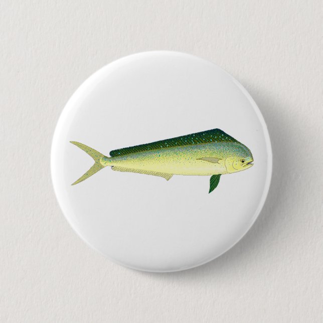 Mahi Mahi - Dolphin Fish Art 2 Inch Round Button (Front)