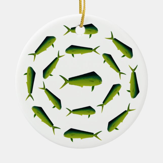 Mahi Mahi Fish - Dolphin - Dorado Ceramic Ornament (Front)