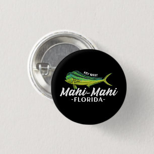 Mahi Mahi Key West Florida Fishing Coryphaena Gift 1 Inch Round Button