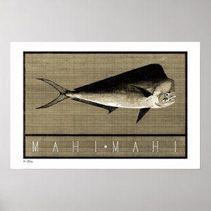 Mahi-Mahi Vintage B&W Posters, Prints and Frames