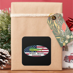 Mahi Mahi Whisperer Nautical Coastal Mahi Mahi Square Sticker