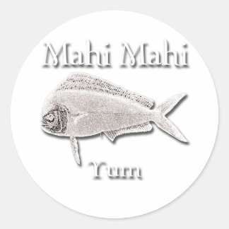 Mahi Mahi Yum Dark Classic Round Sticker