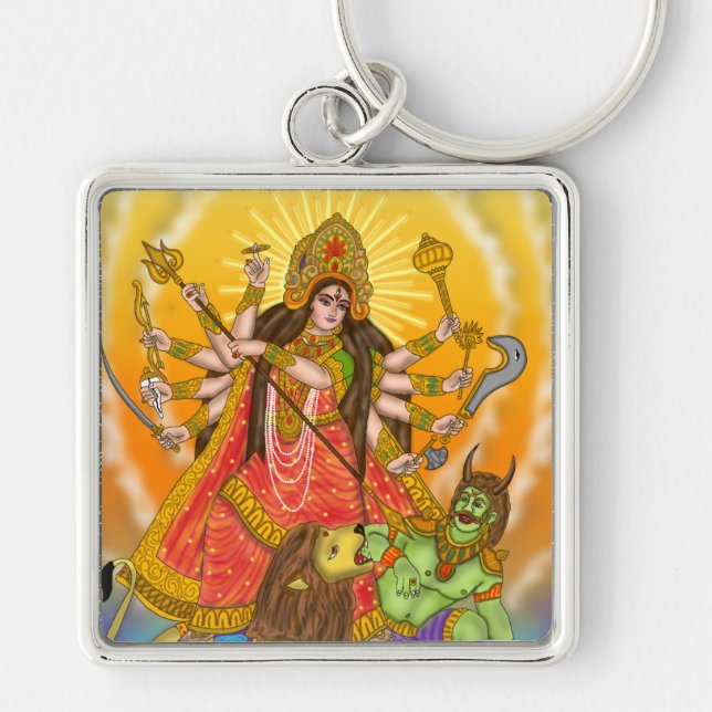 Mahishasur Mardini Durga Keychain (Front)