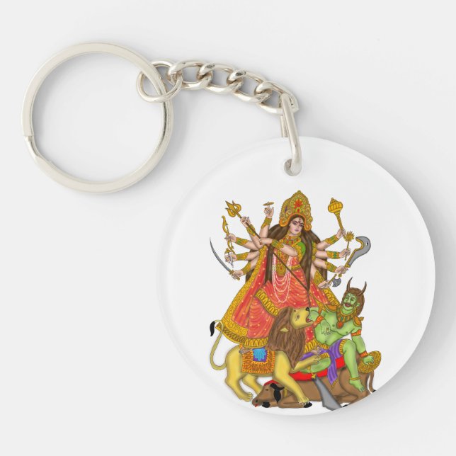 Mahishasur Mardini Durga Keychain (Front)