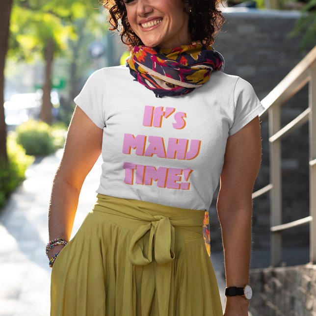 Mahj Mahjong Mah Jongg Pink Quote Cute Fun T-Shirt (Creator Uploaded)