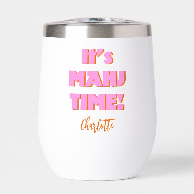 Mahj Mahjong Mah Jongg Pink Quote Personalized (Front)