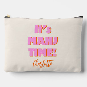 Mahj Mahjong Mah Jongg Pink Quote Personalized Accessory Pouch