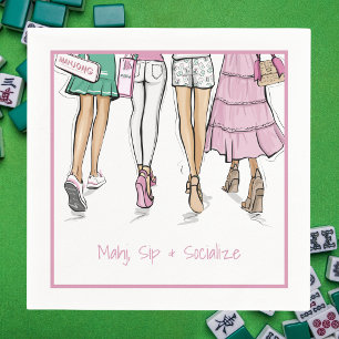 Mahj Sip & Socialize Ladies Preppy Mahjong Napkin