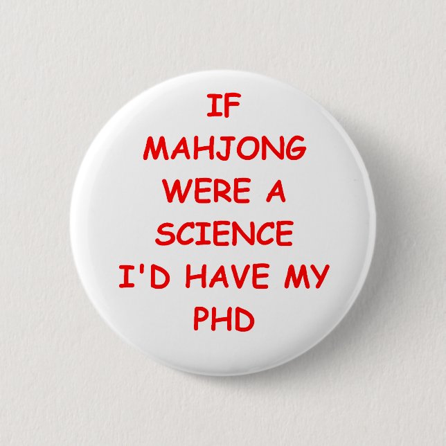 mahjong 2 inch round button (Front)