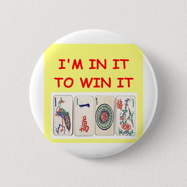 mahjong 2 inch round button (Front)