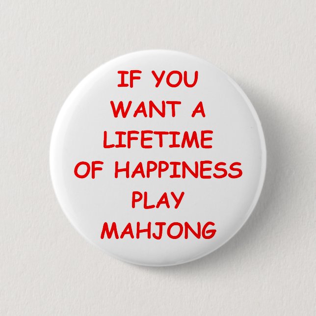 mahjong 2 inch round button (Front)