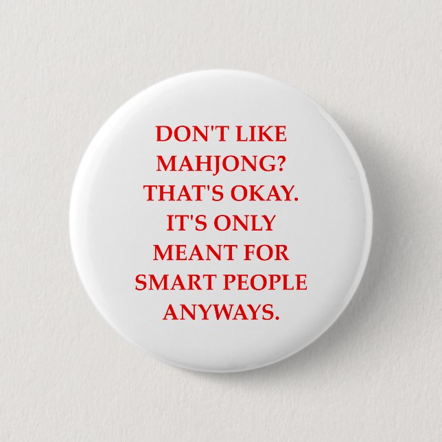 MAHJONG 2 INCH ROUND BUTTON (Front)