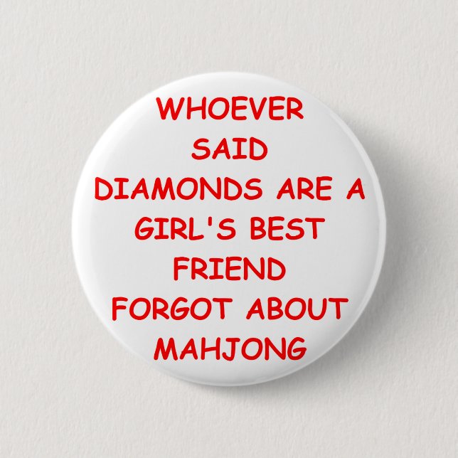 mahjong 2 inch round button (Front)