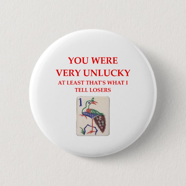 mahjong 2 inch round button (Front)