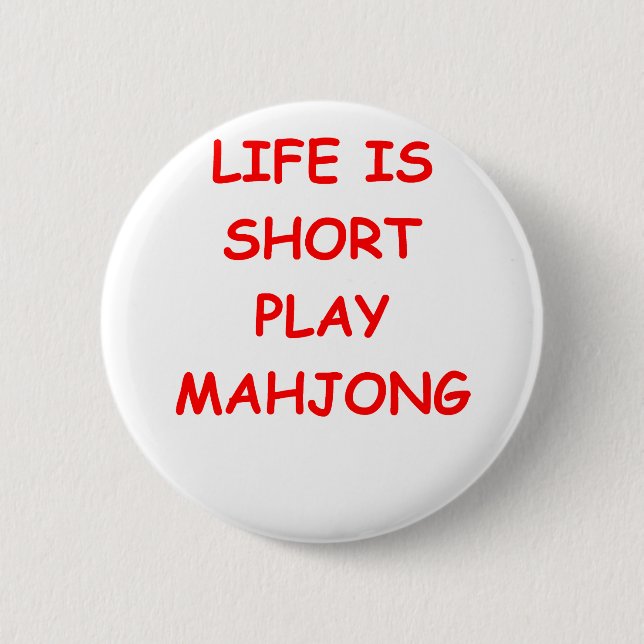 mahjong 2 inch round button (Front)