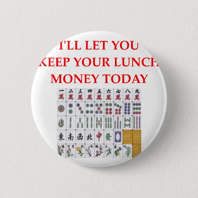 mahjong 2 inch round button (Front)