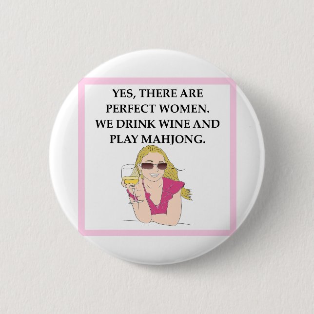 MAHJONG 2 INCH ROUND BUTTON (Front)
