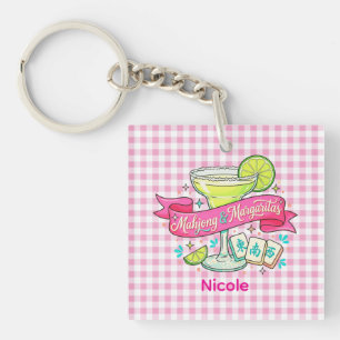 Mahjong and Margaritas Game Night Cocktail Keychain