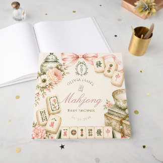 Mahjong baby shower guest book