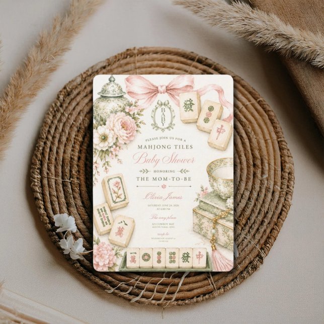 Mahjong baby shower invitation (Creator Uploaded)