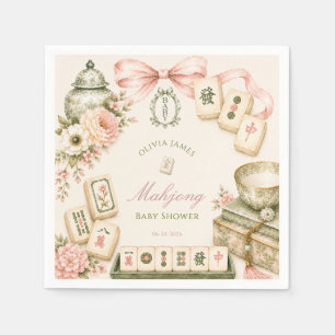Mahjong baby shower napkin