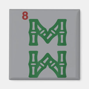 Mahjong Bamboo Sozu Eight Bams Tile Chinese Mah Magnet