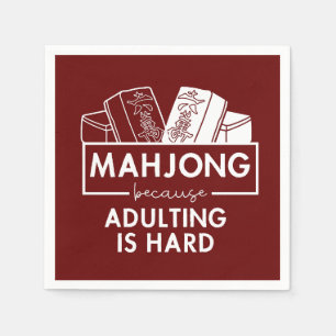 Mahjong because adulting is hard napkin