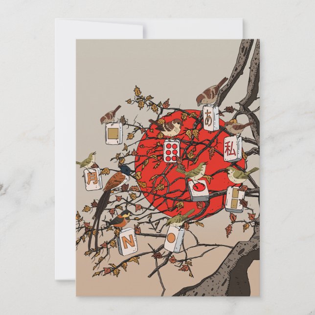 Mahjong Birds Game Invitation (Front)