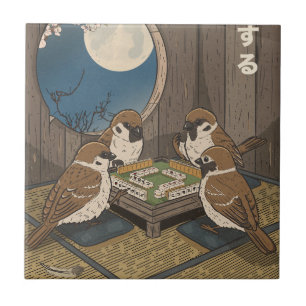 Mahjong birds playing Game Tile