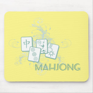 mahjong blue mouse pad