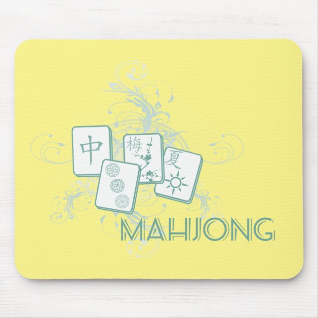 mahjong blue mouse pad (Front)