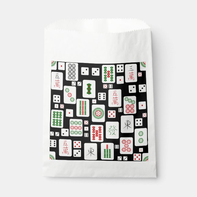 Mahjong cards game dice  favour bag (Front)