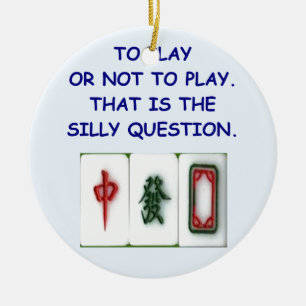 mahjong ceramic ornament