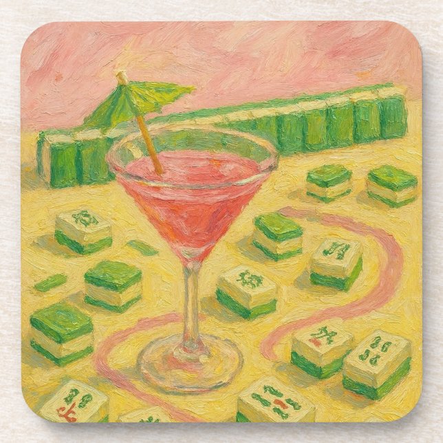 Mahjong Chic Painting Cocktail  Coaster (Front)