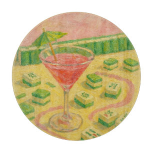 Mahjong Chic Painting Cocktail  Cutting Board