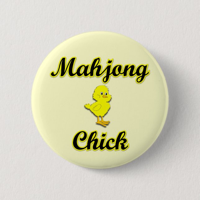 Mahjong Chick 2 Inch Round Button (Front)