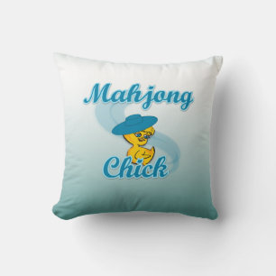 Mahjong Chick #3 Throw Pillow