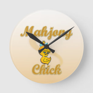 Mahjong Chick Round Clock