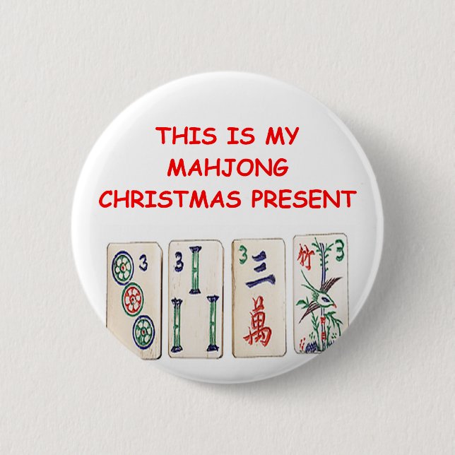 MAHJONG christmas 2 Inch Round Button (Front)