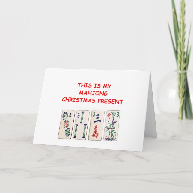 MAHJONG christmas Holiday Card (Front)