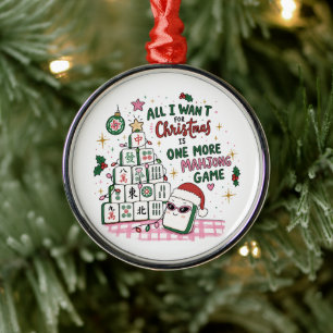 Mahjong Christmas Ornament One More Game Funny