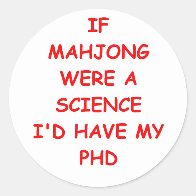 mahjong classic round sticker (Front)