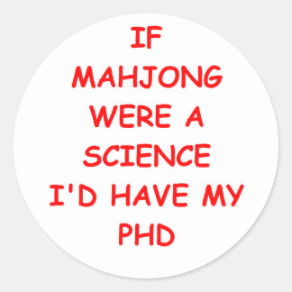 mahjong classic round sticker