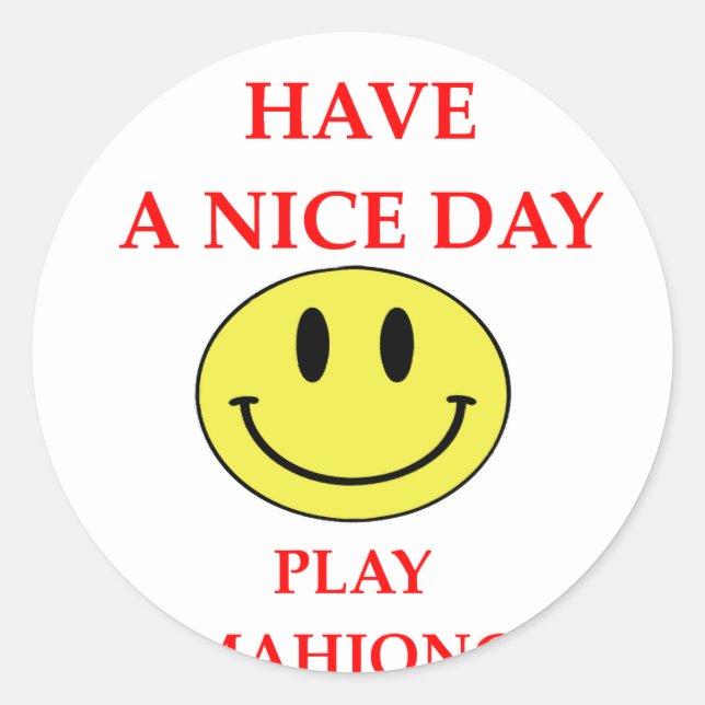 mahjong classic round sticker (Front)